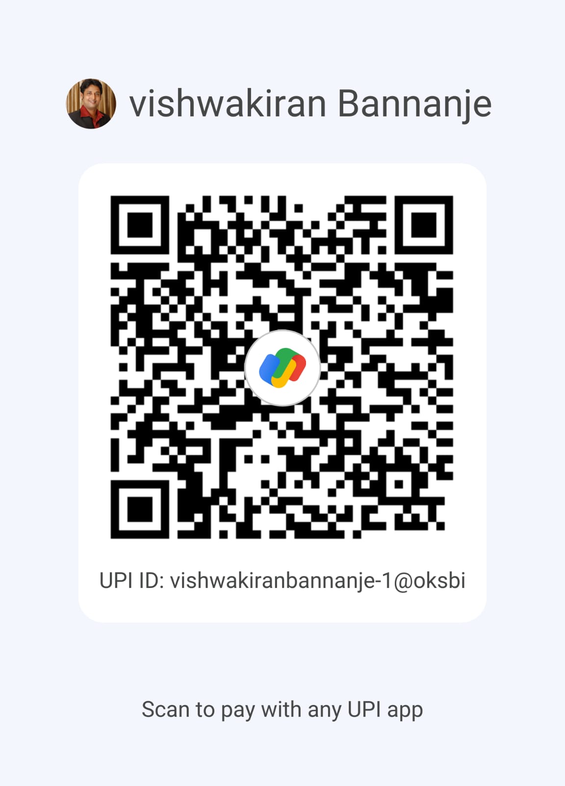 UPI payment QR code for Vishwakiran Bannanije